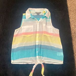 Natural reflections button up tank top, size small
